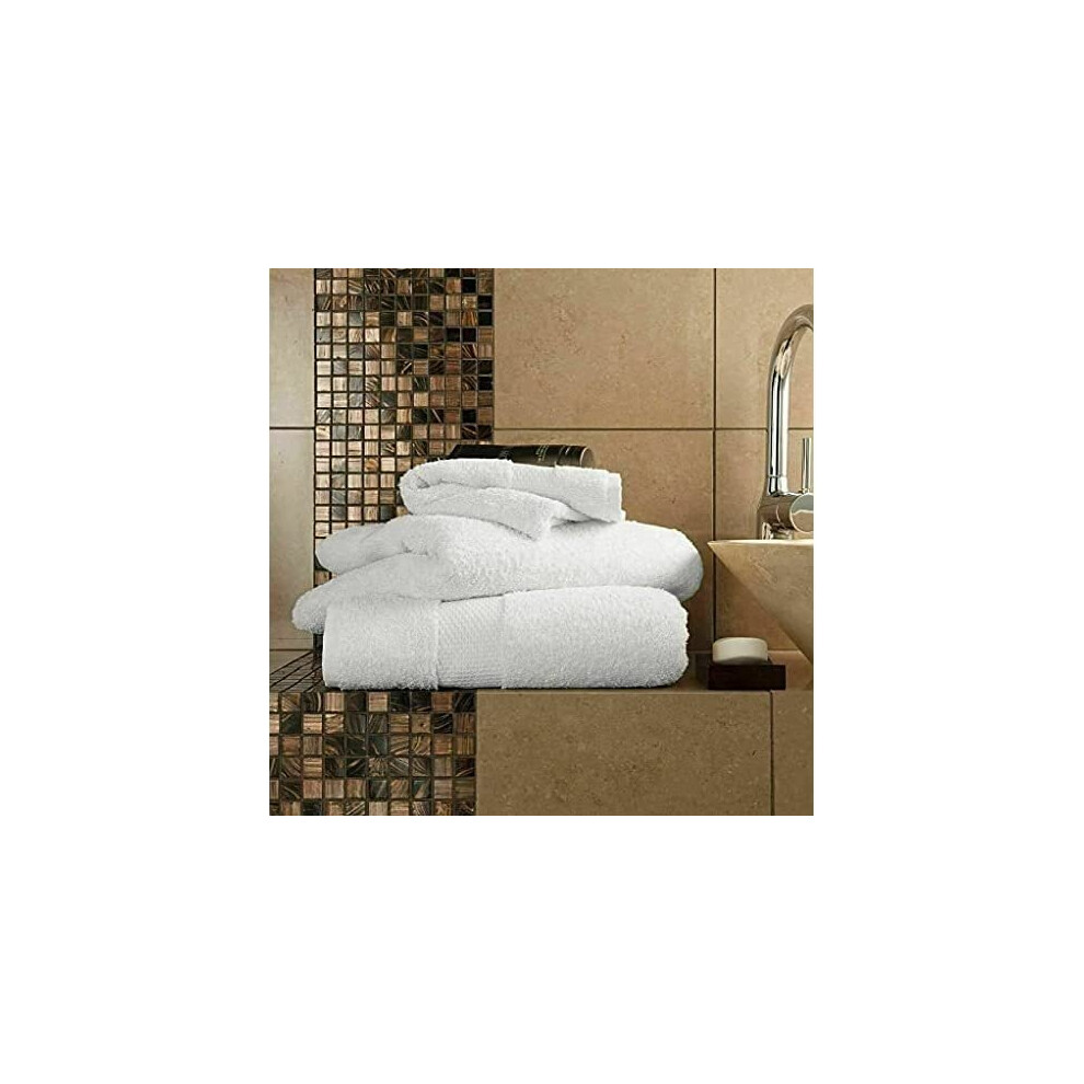 8 Pieces Towels Set Egyptian Cotton 700gsm Extra Soft Luxury Miami (2 x Bath Sheets, 2 x Bath Towels And 4 x Hand Towels) White-image-OPC-P8VRG8T-NEW