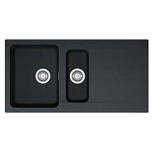 Franke 114.0286.464 Granite Kitchen Sink with Single and a Half Bowl, Onyx
