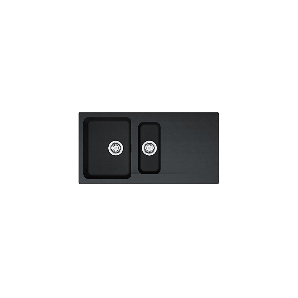 Franke 114.0286.464 Granite Kitchen Sink with Single and a Half Bowl, Onyx