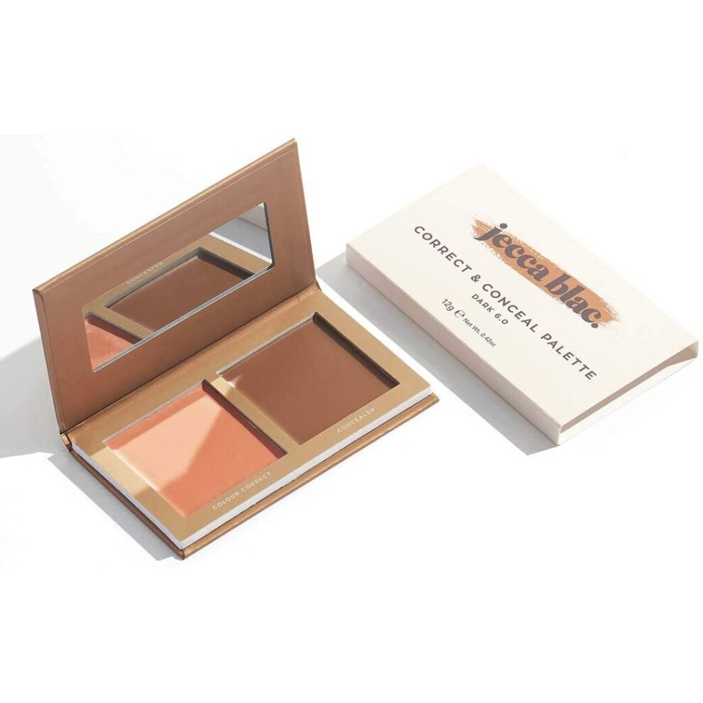 Jecca Blac Correct & Conceal Medium Coverage Palette in Dark 6.0 Vegan, Gender Neutral & LGBTIQA+ Inclusive Make Up