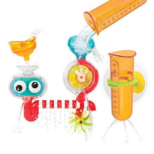 Yookidoo Baby Bath Toy - Spin 'N' Sprinkle Transparent Water Lab - Spinning Gear and Googly Eyes for Toddler or Baby Bath Time Sensory Development - A