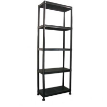 5 Tier 60cm Wide Heavy Duty Black Plastic Shelving Unit Storage Organiser Garage Home Pantry Racking Shelf Shelves Workbench Workman Bays Racking Tool