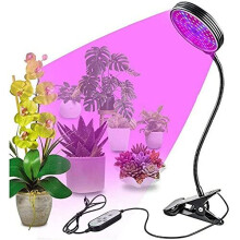 Grow Light 15W Full Spectrum LED Plant Grow Lights with Timer Auto On/Off 4/8/12H Waterproof Grow Lamp for Indoor Plants, 5 Dimmable Levels, Adjustabl