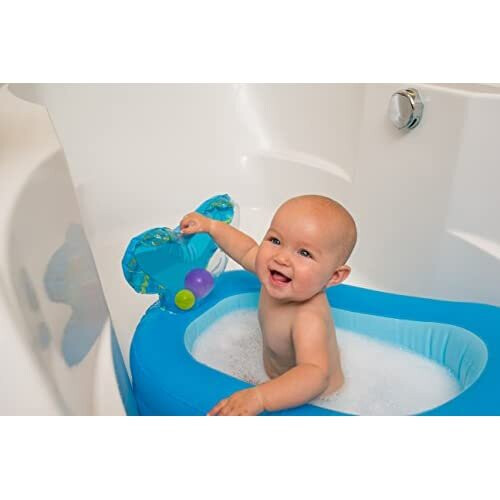 Infantino Whale Bubble Inflatable Bath Tub and Ball Set 1
