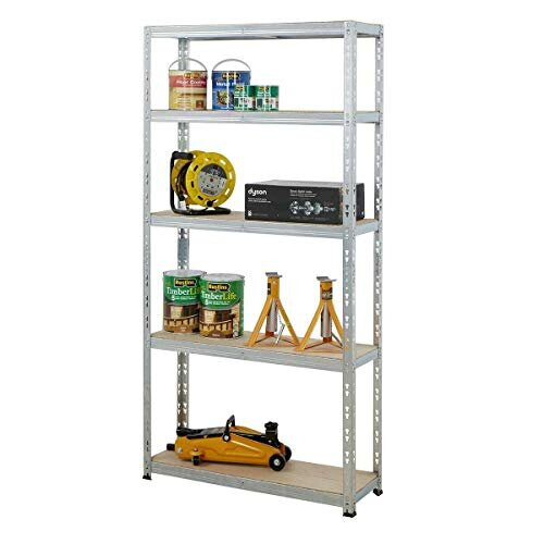 BiGDUG Boltless Garage Shelving 5 Tier Unit Shed Warehouse Racking