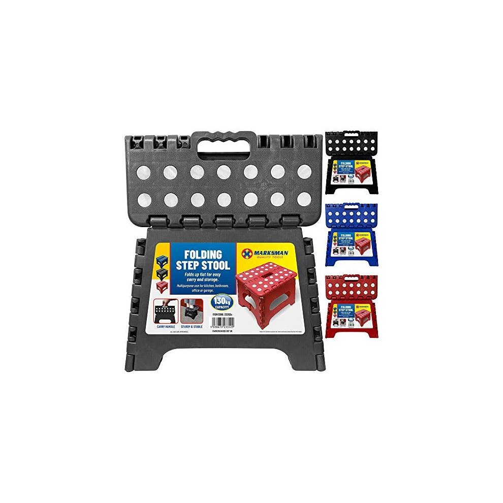 Bargainsgalore New Folding Handy Step Stool Bathroom 130Kg Handle Storage Collapsible Multi Use 5056316742658