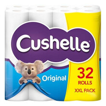 Cushelle Charmin Toilet Rolls 96 Rolls (3 x 32 Packs) Irresistibly Cushiony Soft White Toilet Tissue Ultra-Absorbent and Gentle on the Skin