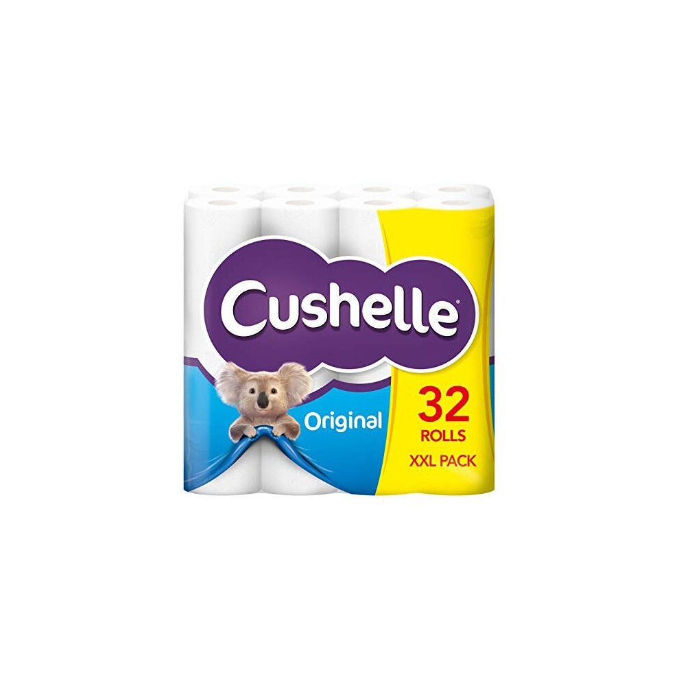 Cushelle Charmin Toilet Rolls 96 Rolls (3 x 32 Packs) Irresistibly Cushiony Soft White Toilet Tissue Ultra-Absorbent and Gentle on the Skin