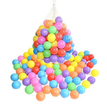 Ram Multicoloured Soft Plastic Play Pit Balls with Clear PVC Carry Bag for Indoor Outdoor Swimming Pool Trampoline Play Toy (100)