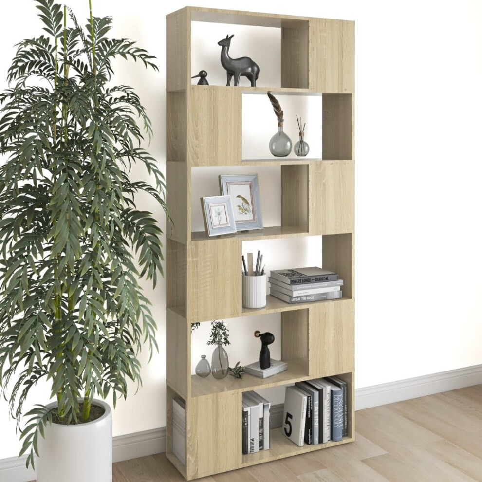 vidaXL Book Cabinet Room Divider Sonoma Oak Engineered Wood Privacy Screen