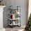 VidaXL vidaXL Solid Pine Wood 4-Tier Book Cabinet White Home Bookcase Storage Rack 1