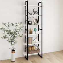 vidaXL Solid Pine Wood High Cabinet White Standing Shelf Storage Book Rack