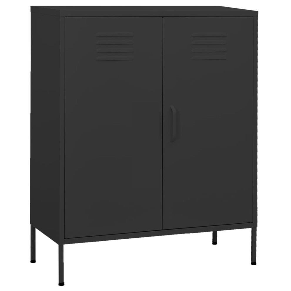 vidaXL Storage Cabinet Anthracite Steel House Sideboard Cupboard Bookcase