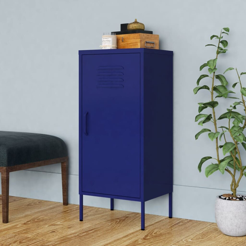 Vidaxl Storage Cabinet Navy Blue Steel Home Cupboard Bookcase Book Cabinet