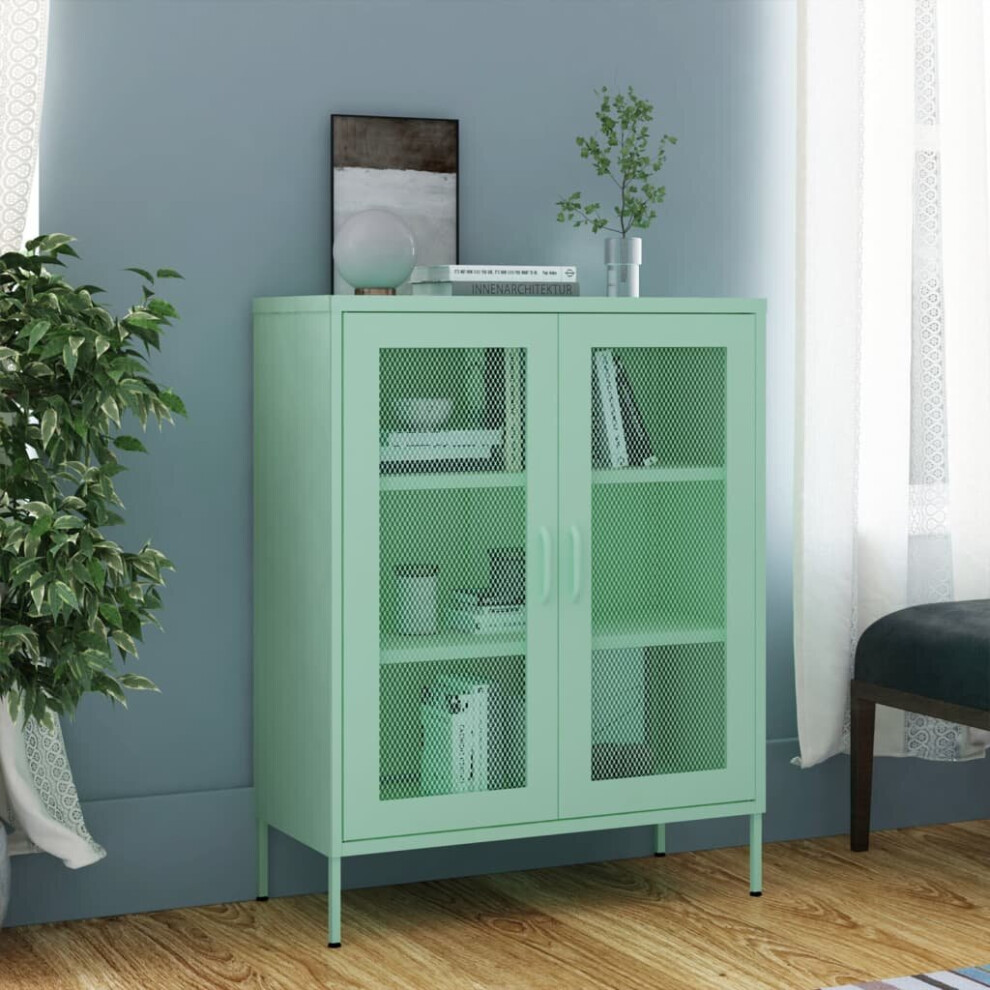 Vidaxl Storage Cabinet Mint Steel Home Sideboard Cupboard Side Storage Cabinet