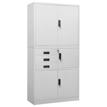 vidaXL Office Cabinet Light Grey Steel Furniture Filing File Storage Cabinet