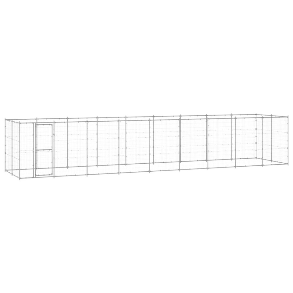 Vidaxl Outdoor Dog Kennel Galvanised Steel 21.78 M? Puppy Enclosure Dog Cage