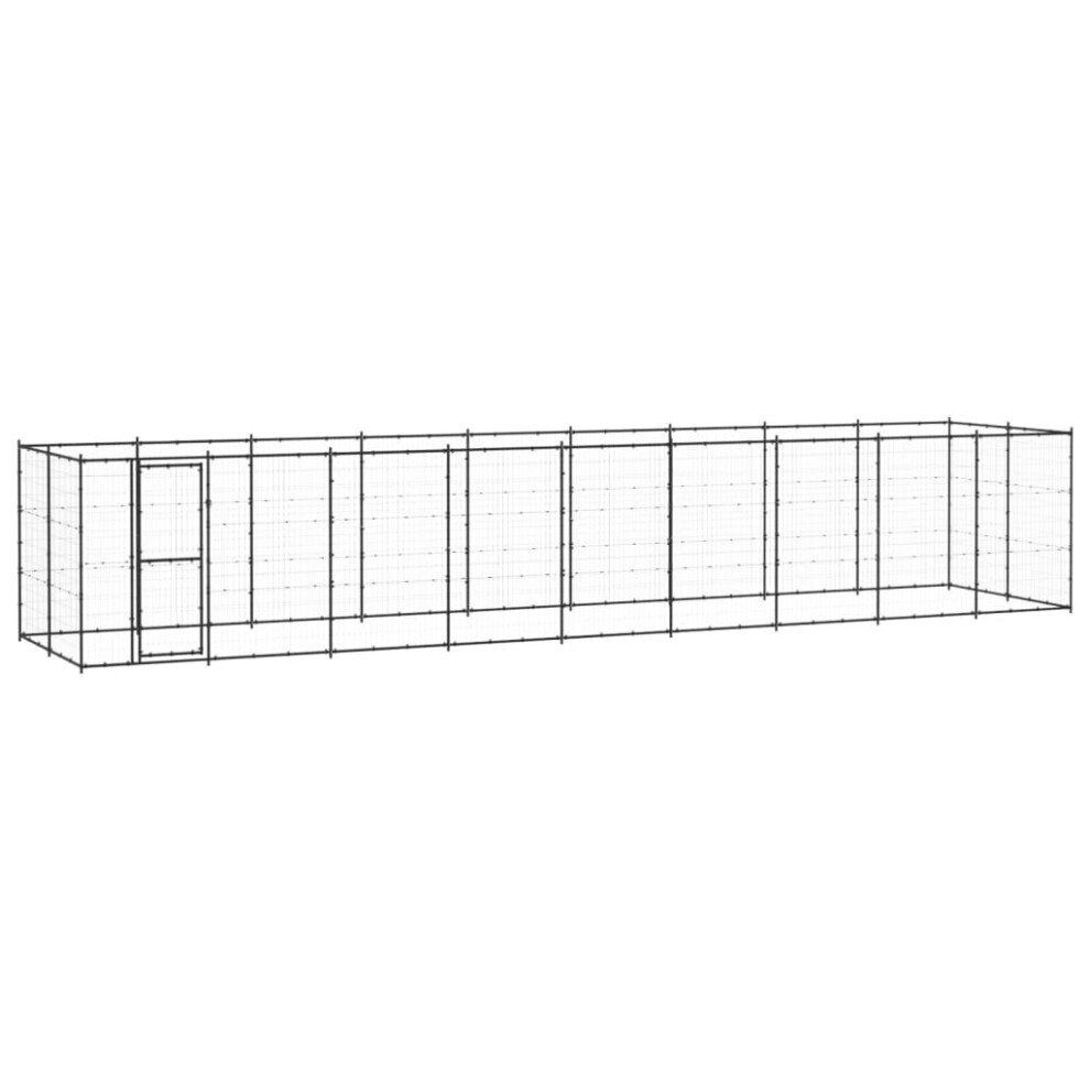 vidaXL Outdoor Dog Kennel Steel 21.78 m? Puppy Enclosure Patio Dog House Cage