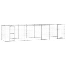 vidaXL Outdoor-Hundezwinger mit Überdachung Verzinkter Stahl 16,94 m²