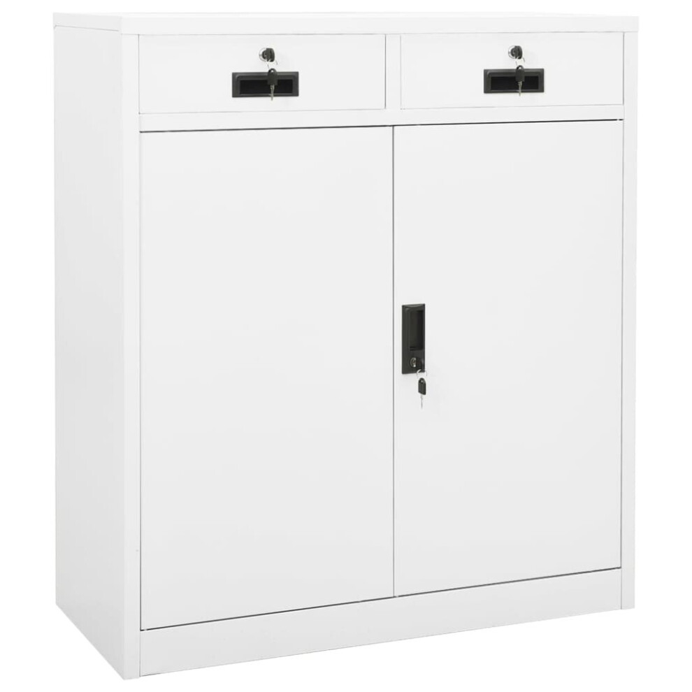 vidaXL Office Cabinet White Steel Home Furniture Filing File Storage Cabinet