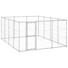 vidaXL Outdoor Dog Kennel Galvanised Steel 14.52 m? Patio Puppy Dog House Cage