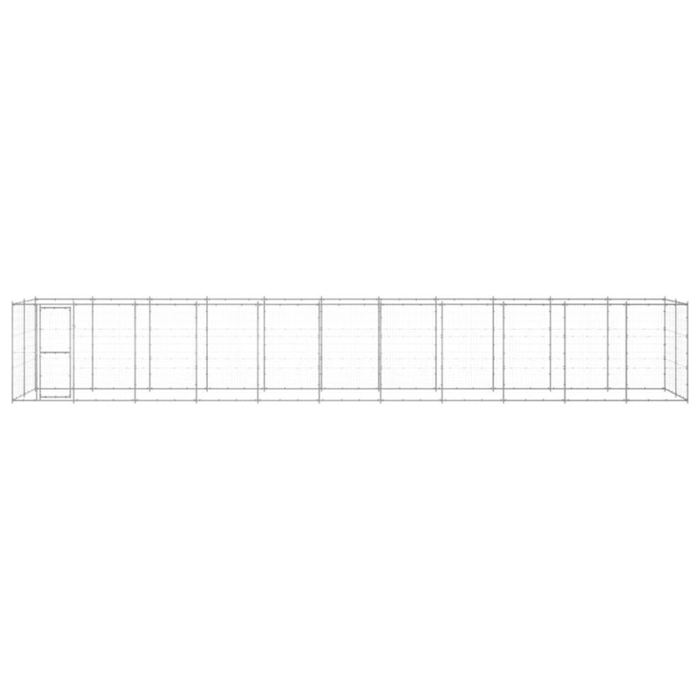 Vidaxl Outdoor Dog Kennel Galvanised Steel 26.62 M? Puppy Enclosure Dog Cage