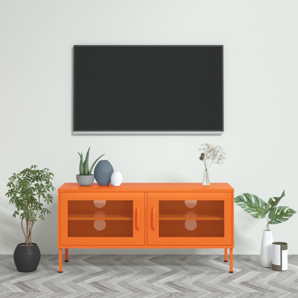 Vidaxl Tv Cabinet Orange Steel Home Stereo Hifi Cabinet Media Unit Tv Stands