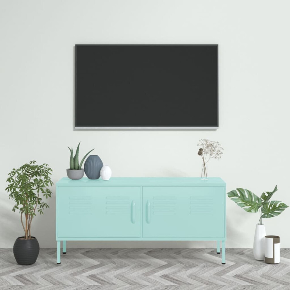 Vidaxl Tv Cabinet Mint Steel Tv Stands Unit Stereo Hifi Cabinet Media Unit