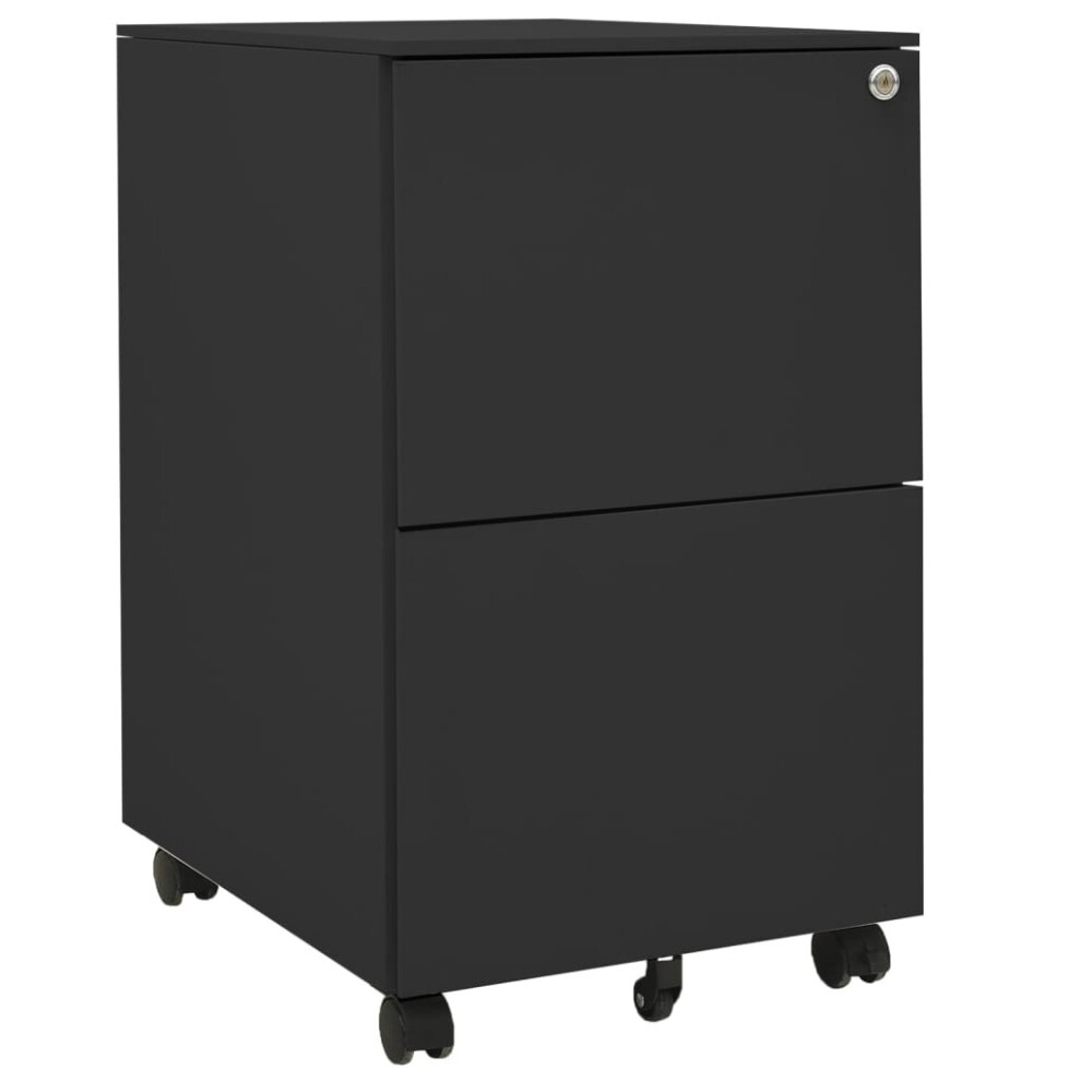 vidaXL Mobile File Cabinet Anthracite Steel Office Filing File Storage Cabinet