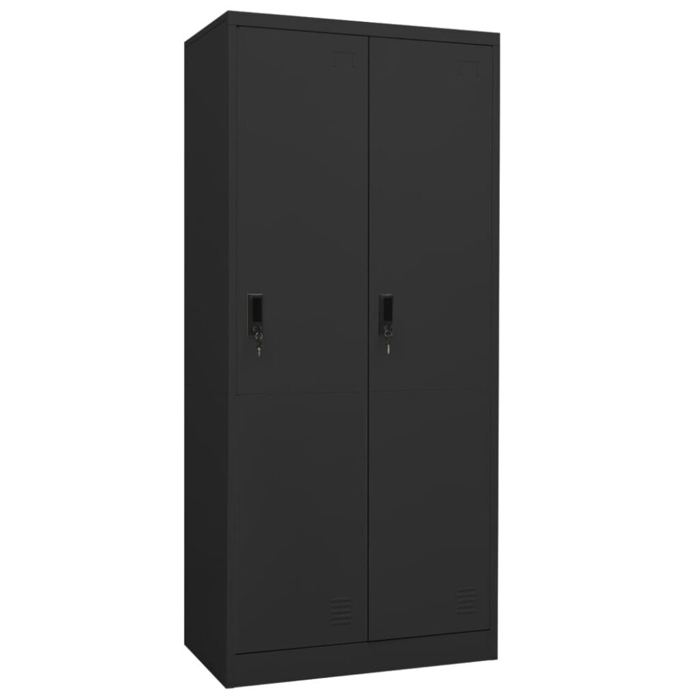 vidaXL Wardrobe Anthracite Steel Bedroom Clothing Cabinet Hanger Organiser