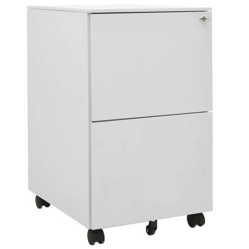 VidaXL vidaXL Aktenschrank mit Rollen Hellgrau 39x45x67 cm Stahl