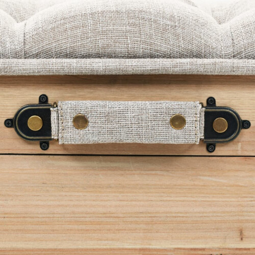 VidaXL vidaXL Solid Firwood Storage Bench 110cm Pouffe Storage Box Entryway Bench 2