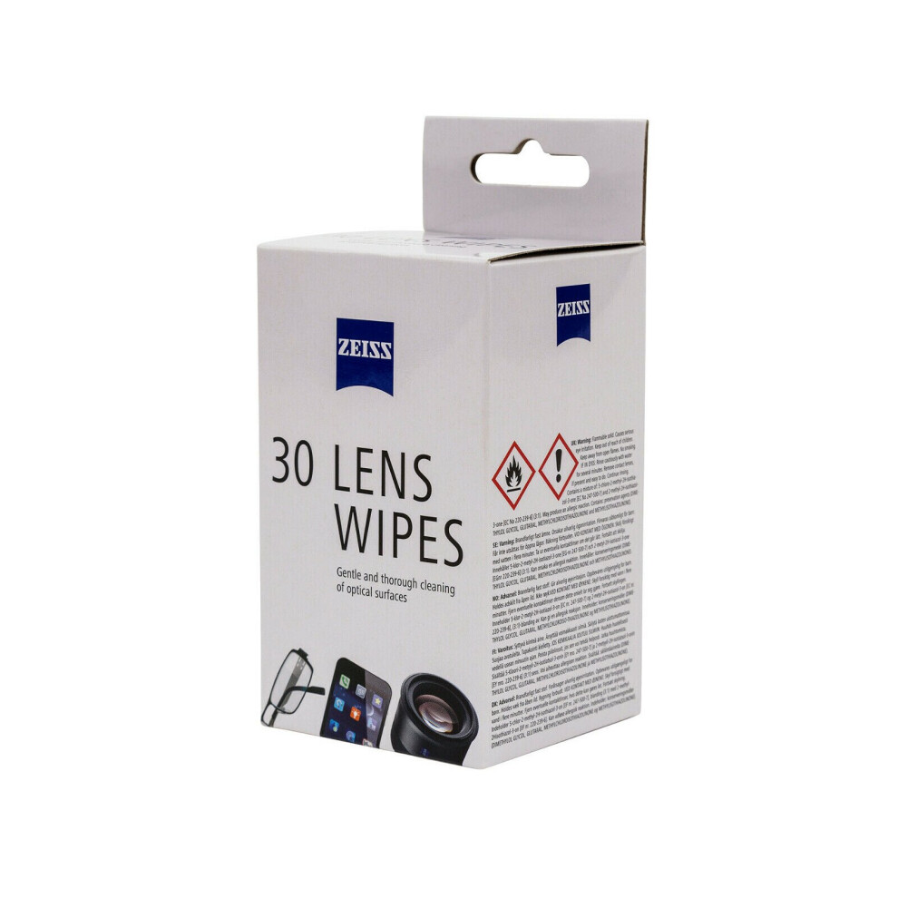 ZEISS Lens Wipes Pack Of 30 Gentle And Perfect For All Glass & Plastic Spectacle