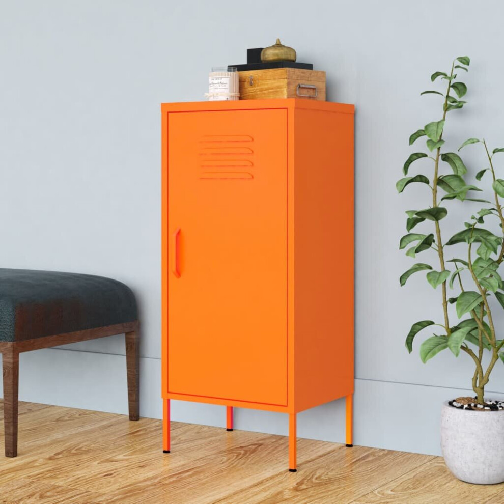 vidaXL Storage Cabinet Orange Steel Sideboard Cupboard Bookcase Book Cabinet