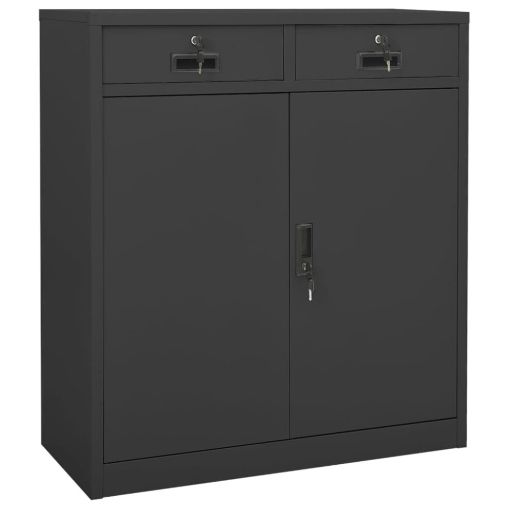 Vidaxl Office Cabinet Anthracite Steel Furniture Filing File Storage Cabinet