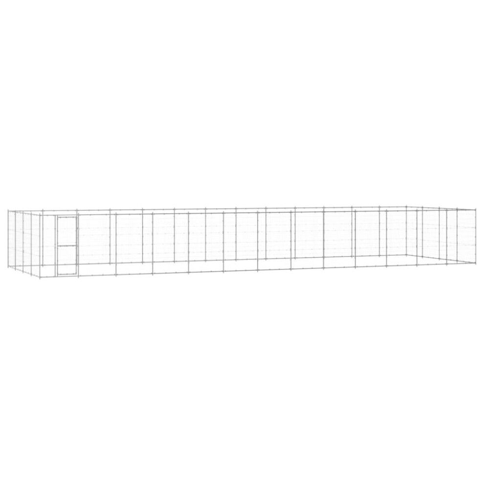 Vidaxl Outdoor Dog Kennel Galvanised Steel 53.24 M? Patio Puppy Dog House Cage
