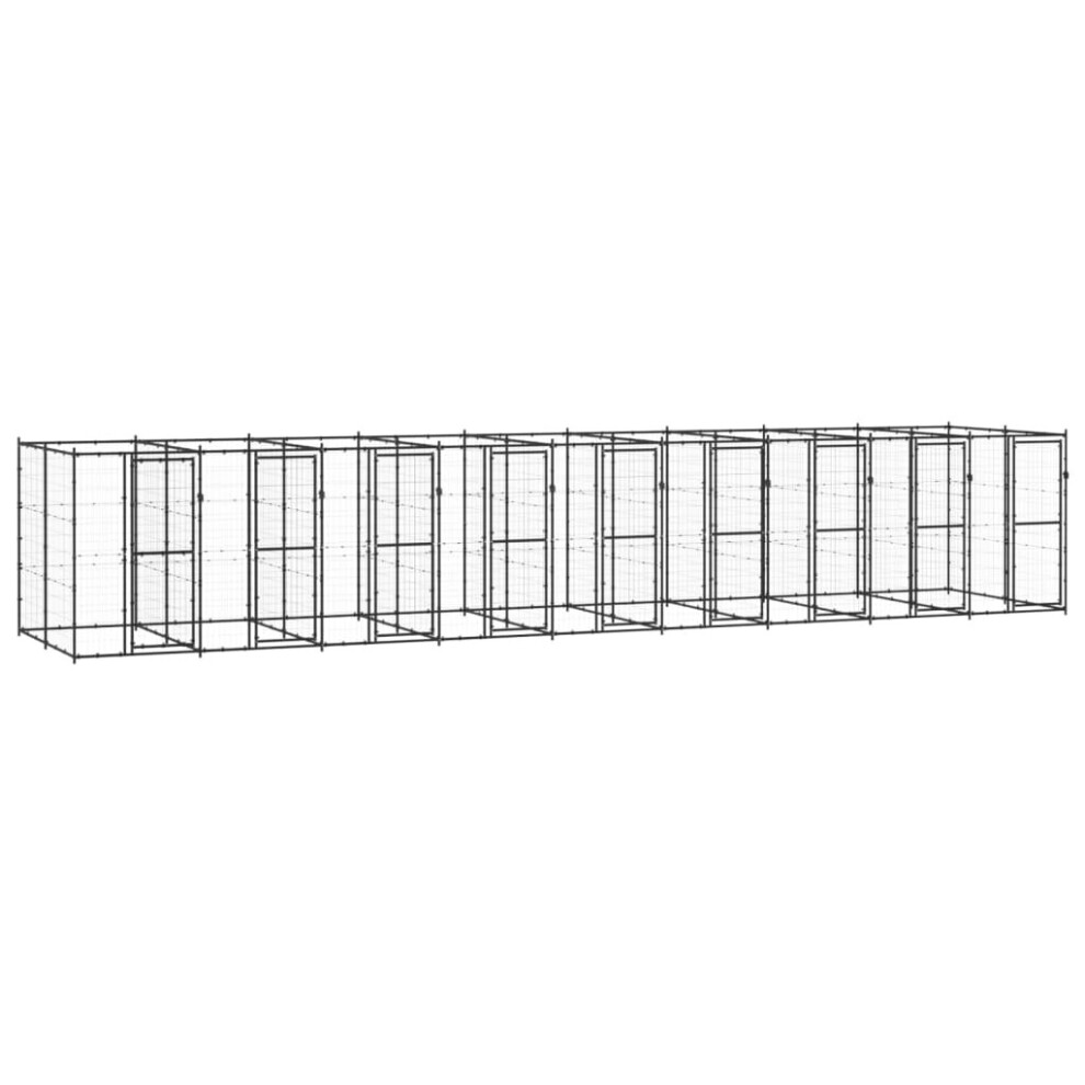 Vidaxl Outdoor Dog Kennel Steel 21.78 M? Puppy Enclosure Patio Dog House Cage 21.78M