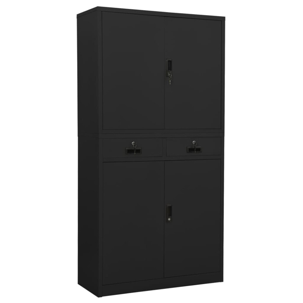 Vidaxl Office Cabinet Anthracite Steel Furniture Filing File Storage Cabinet