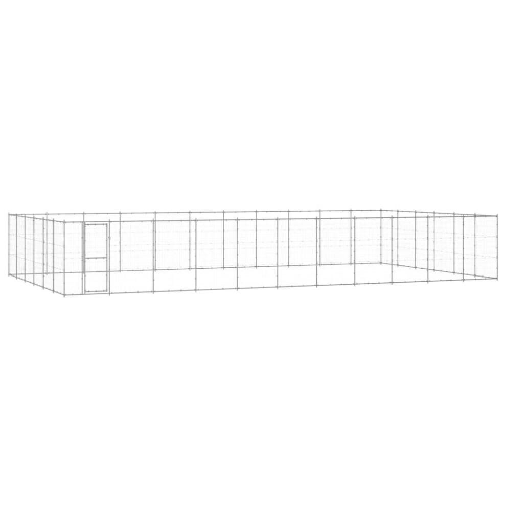 Vidaxl Outdoor Dog Kennel Galvanised Steel 79.86 M? Patio Puppy Dog House Cage
