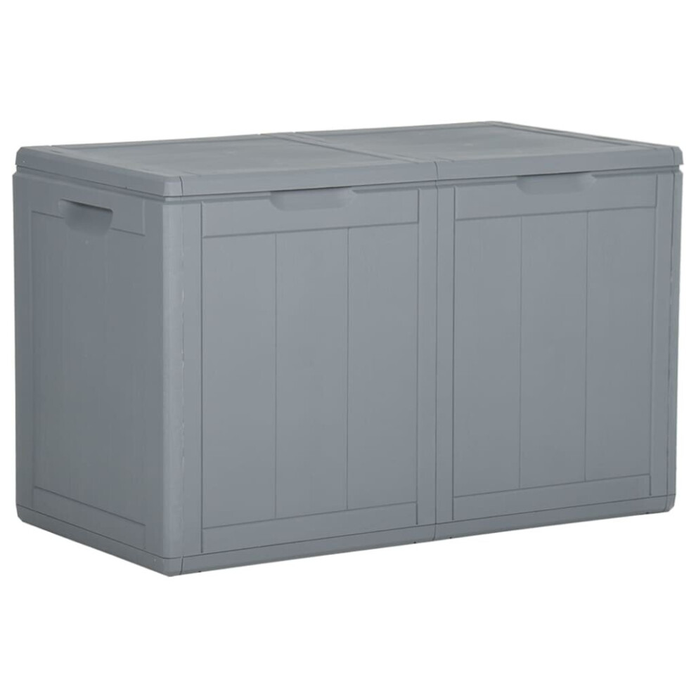 Vidaxl Garden Storage Box 180L Grey Pp Rattan Outdoor Terrace Tool Box Case