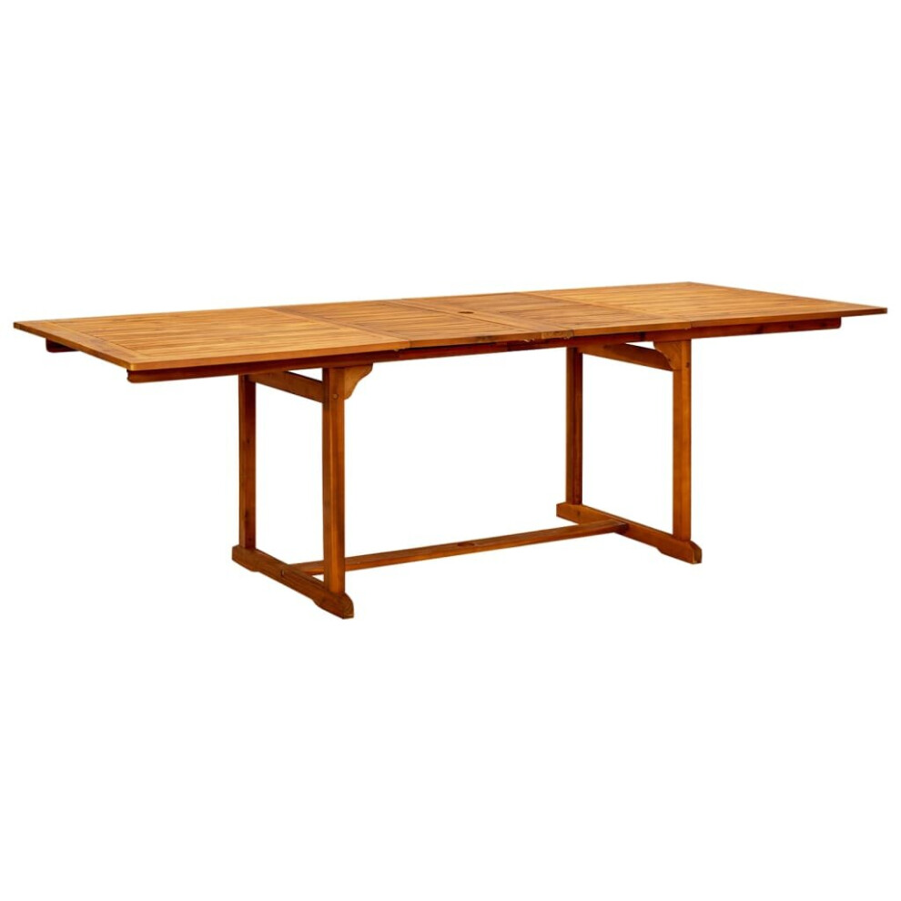 vidaXL Solid Acacia Wood Garden Dining Table Extendable Outdoor Patio Table