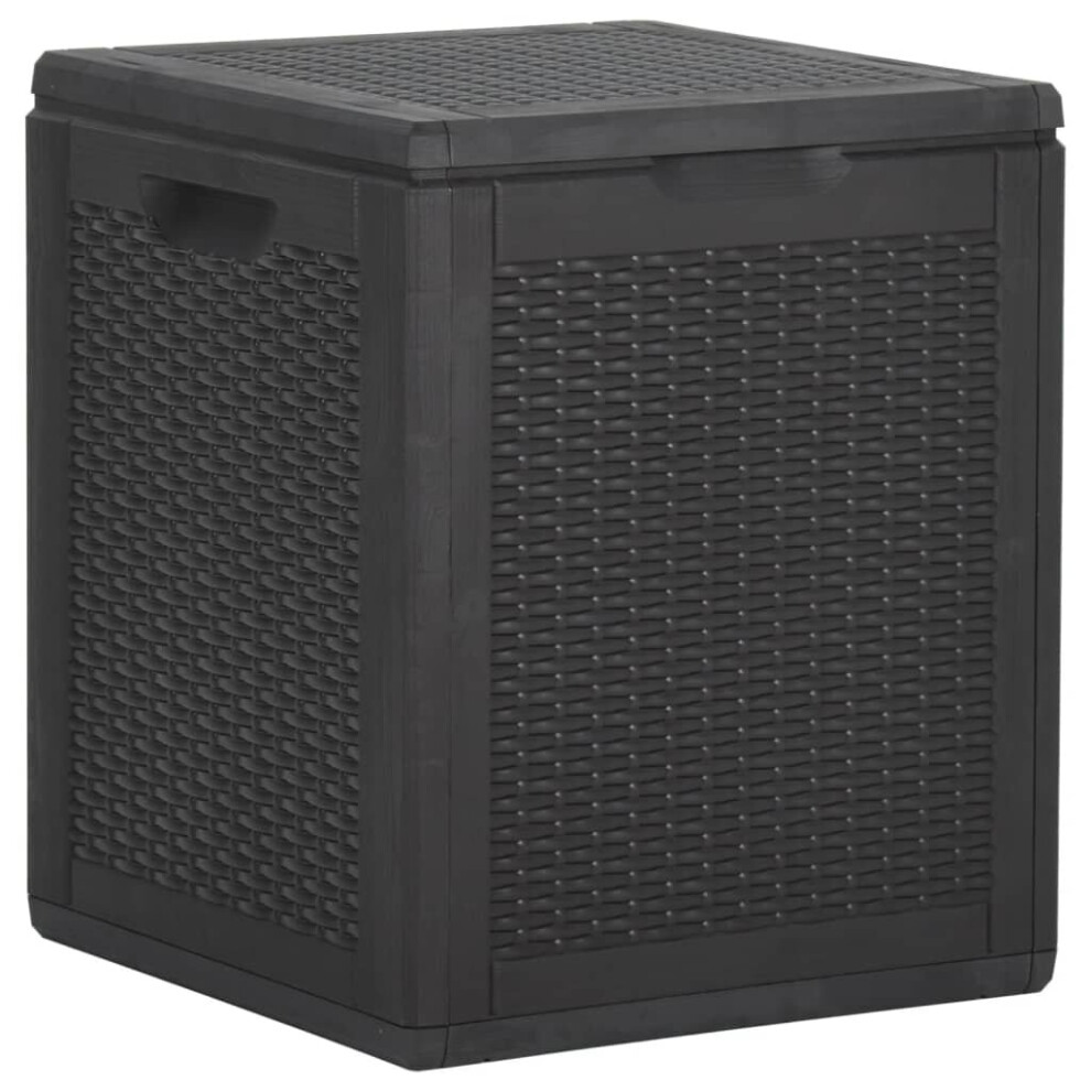 Vidaxl Garden Storage Box 90L Black Pp Rattan Outdoor Patio Chest Case Box
