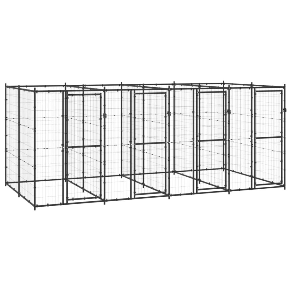 vidaXL Outdoor Dog Kennel Steel 9.68 m? Puppy Enclosure Patio Dog House Cage