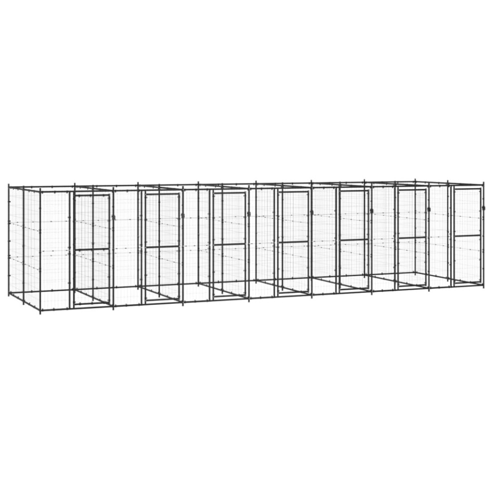 vidaXL Outdoor Dog Kennel Steel 16.94 m? Puppy Enclosure Patio Dog House Cage