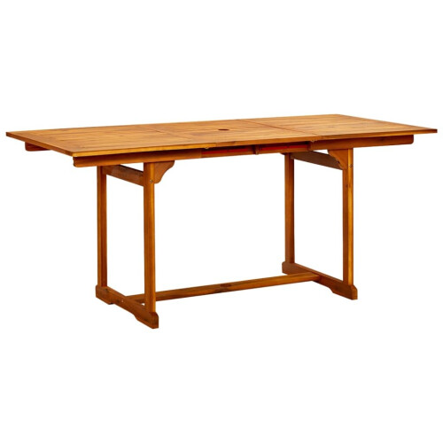 vidaXL Solid Acacia Wood Garden Dining Table Extendable Outdoor Patio
