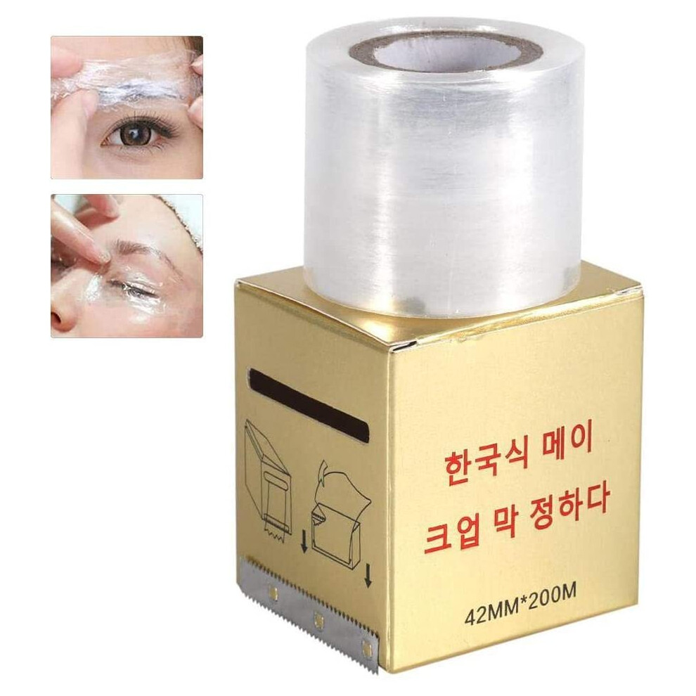Tmishion Plastic Wrap, For Semipermanent Makeup Eyebrow Liner Lips Tattoo Disposable Transparent Hygiene Preservative Film(Plastic Wrap With Box)