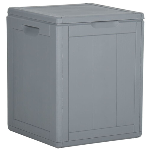 vidaXL Garden Storage Box 90L Grey PP Rattan Outdoor Terrace Tool Box Case