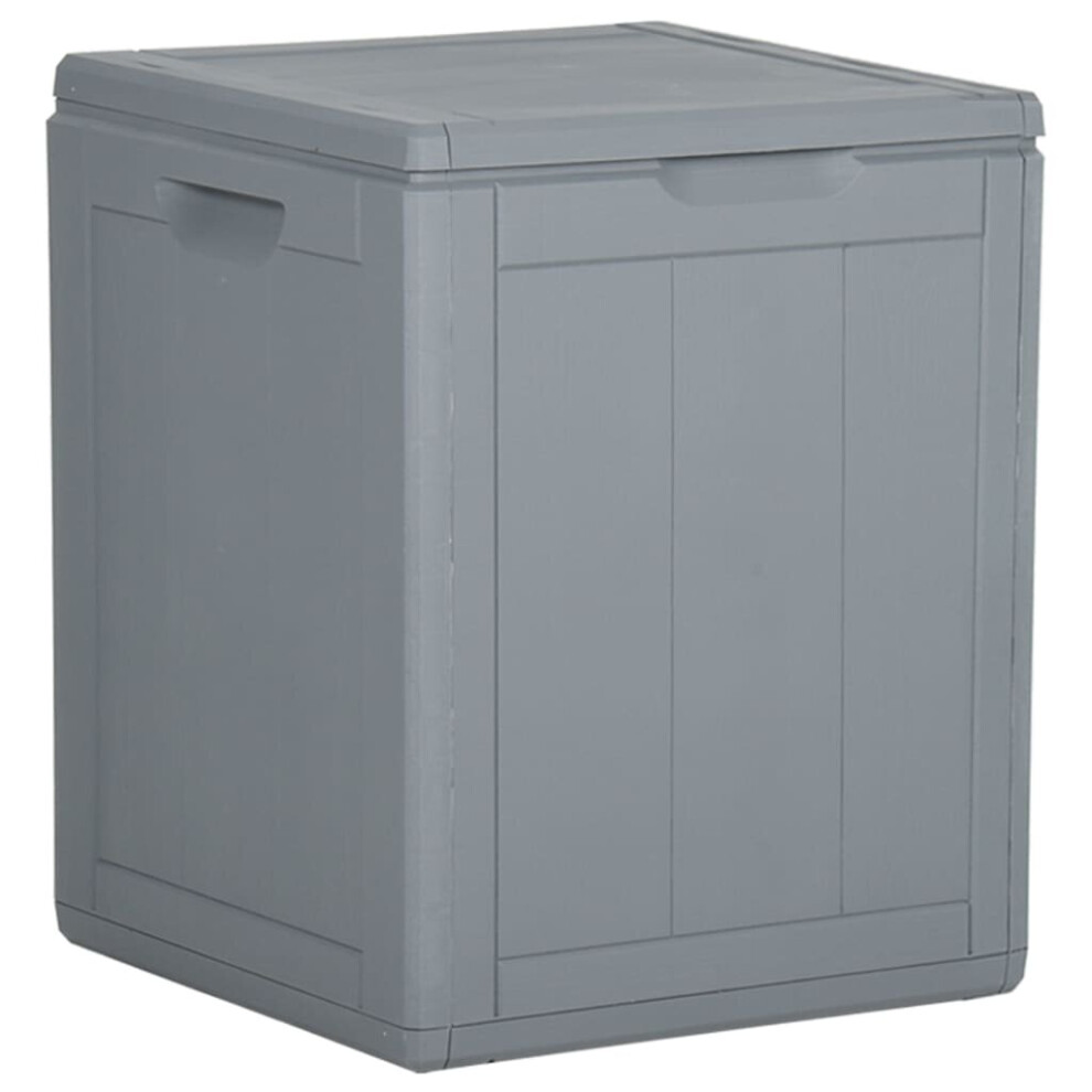 vidaXL Garden Storage Box 90L Grey PP Rattan Outdoor Terrace Tool Box Case