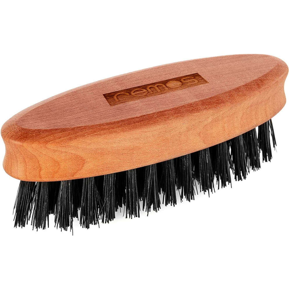 REMOS Beard Brush with Wild Boar Bristles Made of Local Pear Wood