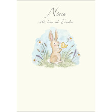Niece Bunny & Chick With Love At Easter Greeting Card Cute Greetings Card